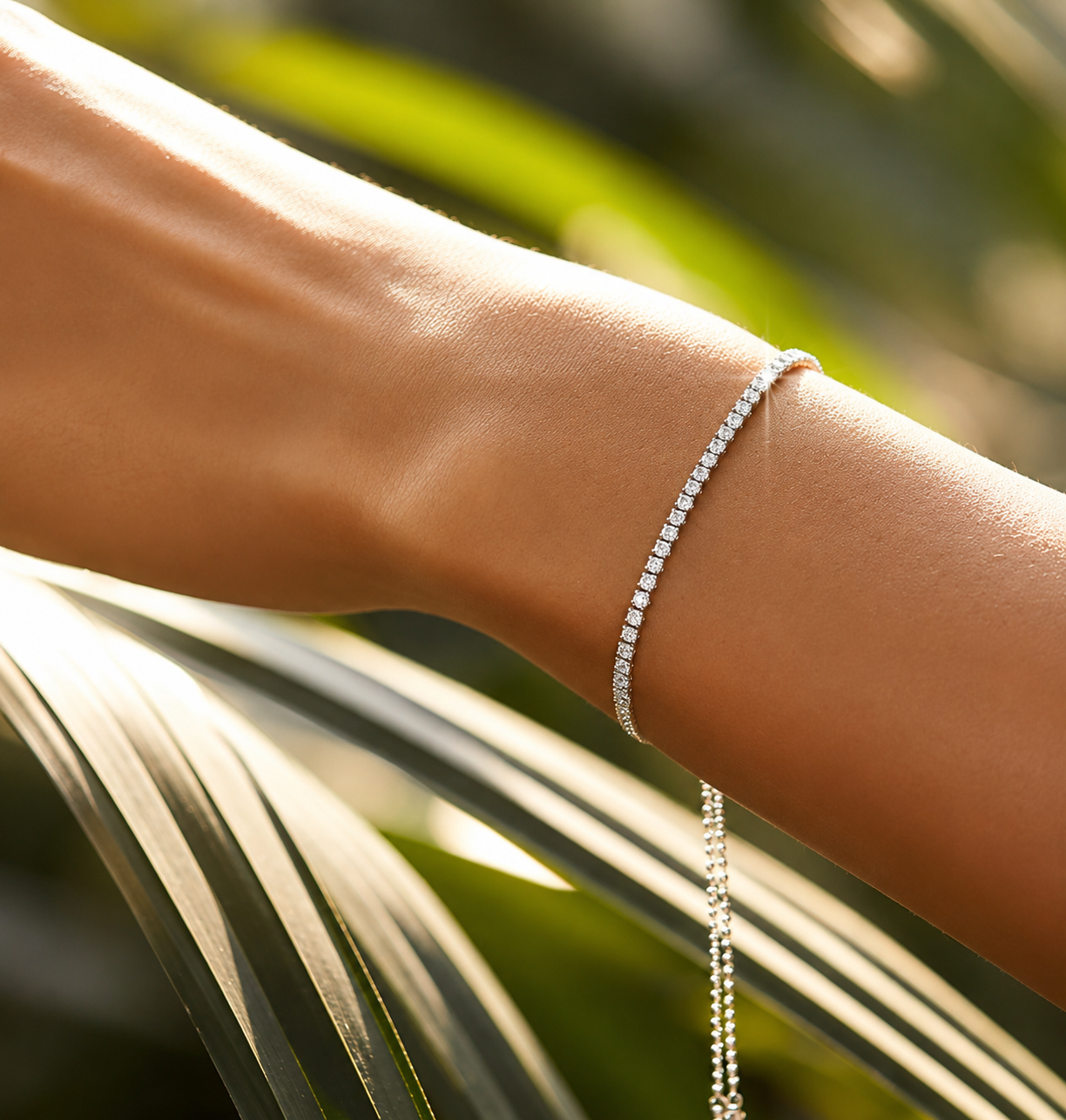 925 Sterling Silver CZ Tennis Bracelet Women Adjustable Slider Gold Silver