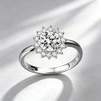 Women's Moissanite Open Ring – Sterling Silver Wedding & Promise Ring