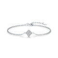 925 Sterling Silver CZ Four Leaf Clover Bracelet Women Dainty Stackable Gift