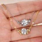 Certified 2CT Moissanite Necklace – Elegant Leaf Design Pendant for Women