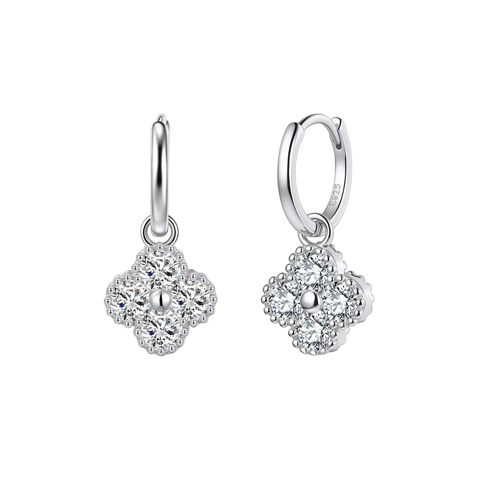 Women's Clover Moissanite Earrings – Fine Jewelry Anniversary Gift