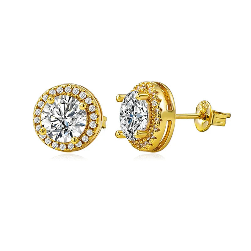 Luxury Halo Moissanite Earrings – Brilliant 925 Sterling Silver Jewelry