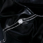 925 Sterling Silver 1CT D Color Moissanite Double Layer Bracelet Women Bridal