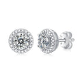 Luxury Halo Moissanite Earrings – Brilliant 925 Sterling Silver Jewelry