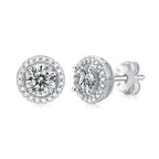 Luxury Halo Moissanite Earrings – Brilliant 925 Sterling Silver Jewelry