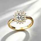Women's Moissanite Open Ring – Sterling Silver Wedding & Promise Ring