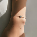 925 Sterling Silver CZ Four Leaf Clover Bracelet Women Dainty Stackable Gift