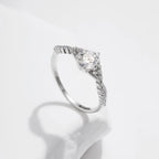 Crown Moissanite Engagement Ring – Women's Sterling Silver Solitaire Promise Ring
