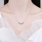 925 Sterling Silver 1.7-5CT Moissanite Pendant Necklace Women Wedding Fine Jewellery