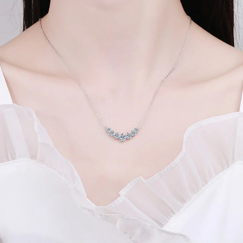 925 Sterling Silver 1.7-5CT Moissanite Pendant Necklace Women Wedding Fine Jewellery