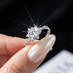 Women's Moissanite Halo Ring – Certified 1CT Sterling Silver Fine Jewelry