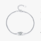 925 Sterling Silver 1CT D Color Moissanite Double Layer Bracelet Women Bridal