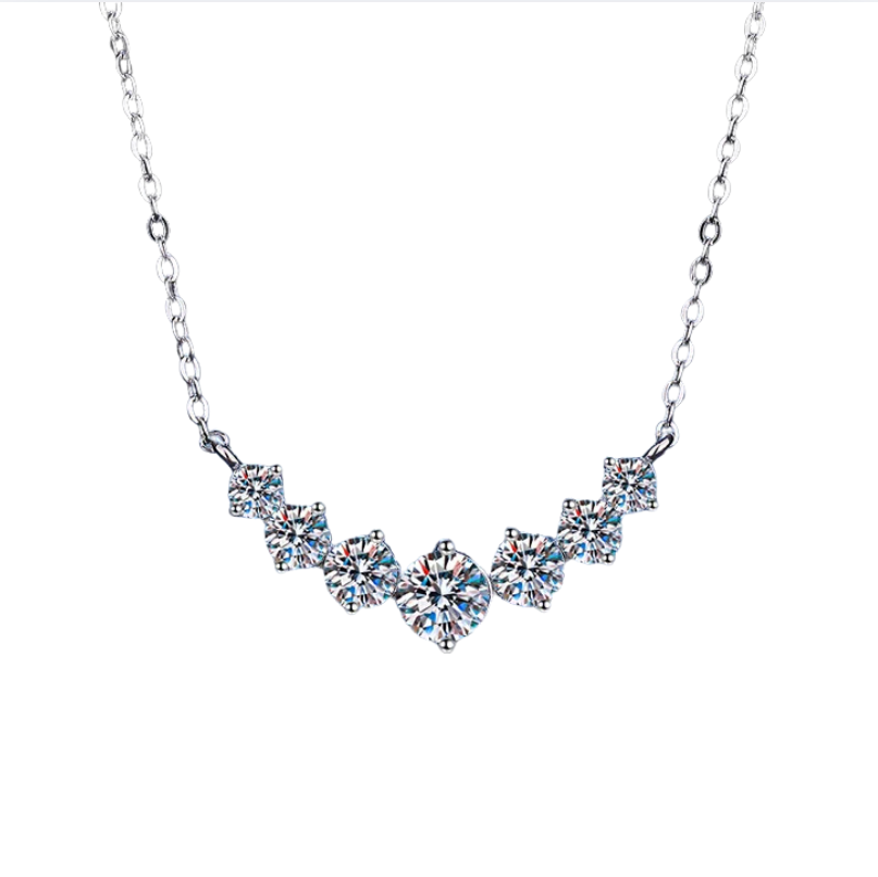 925 Sterling Silver 1.7-5CT Moissanite Pendant Necklace Women Wedding Fine Jewellery