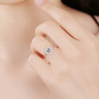 Women's Moissanite Open Ring – Sterling Silver Wedding & Promise Ring