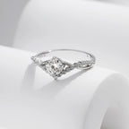Crown Moissanite Engagement Ring – Women's Sterling Silver Solitaire Promise Ring