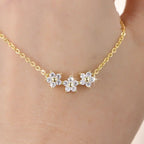 Certified Flower Moissanite Pendant Necklace – Elegant Gift for Her